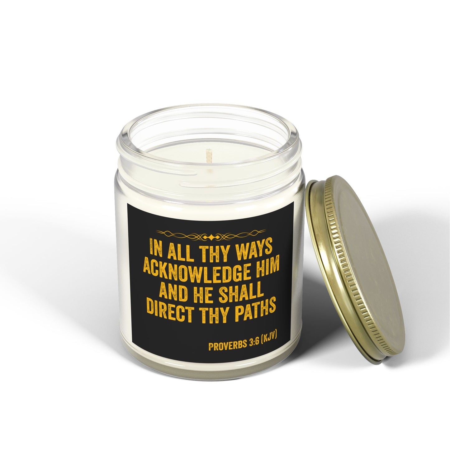 Proverbs 3:6 KJV Scented Candle In All Thy Ways Acknowledge Him Inspirational Faith Based Gift For Believers