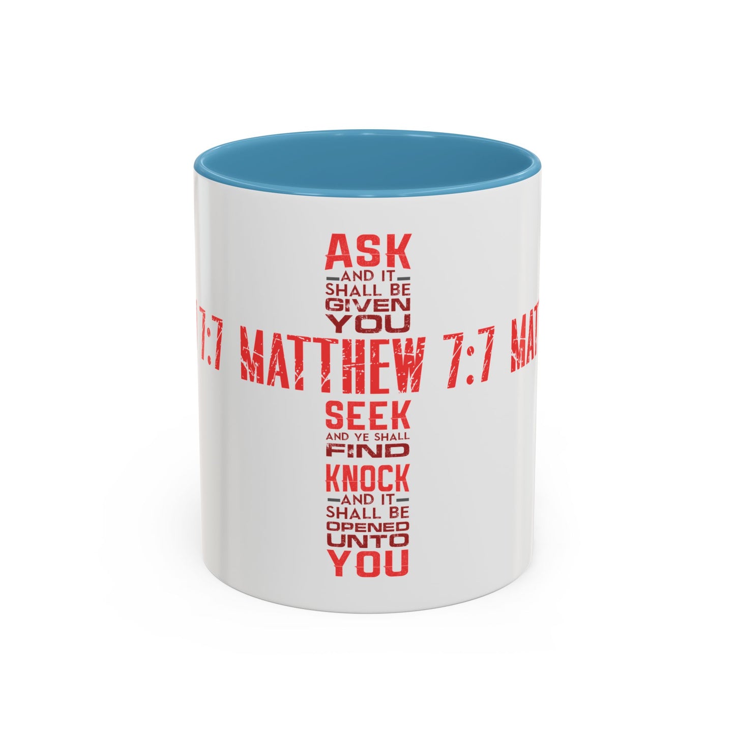 Seek and Find: Matthew 7:7 KJV Bible Verse Coffee Mug Inspirational Christian Gift