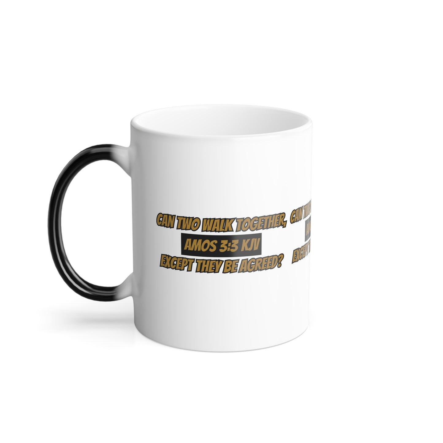 Inspirational Amos 3:3 KJV Bible Verse Color Morphing Coffee Mug Perfect Christian Gift