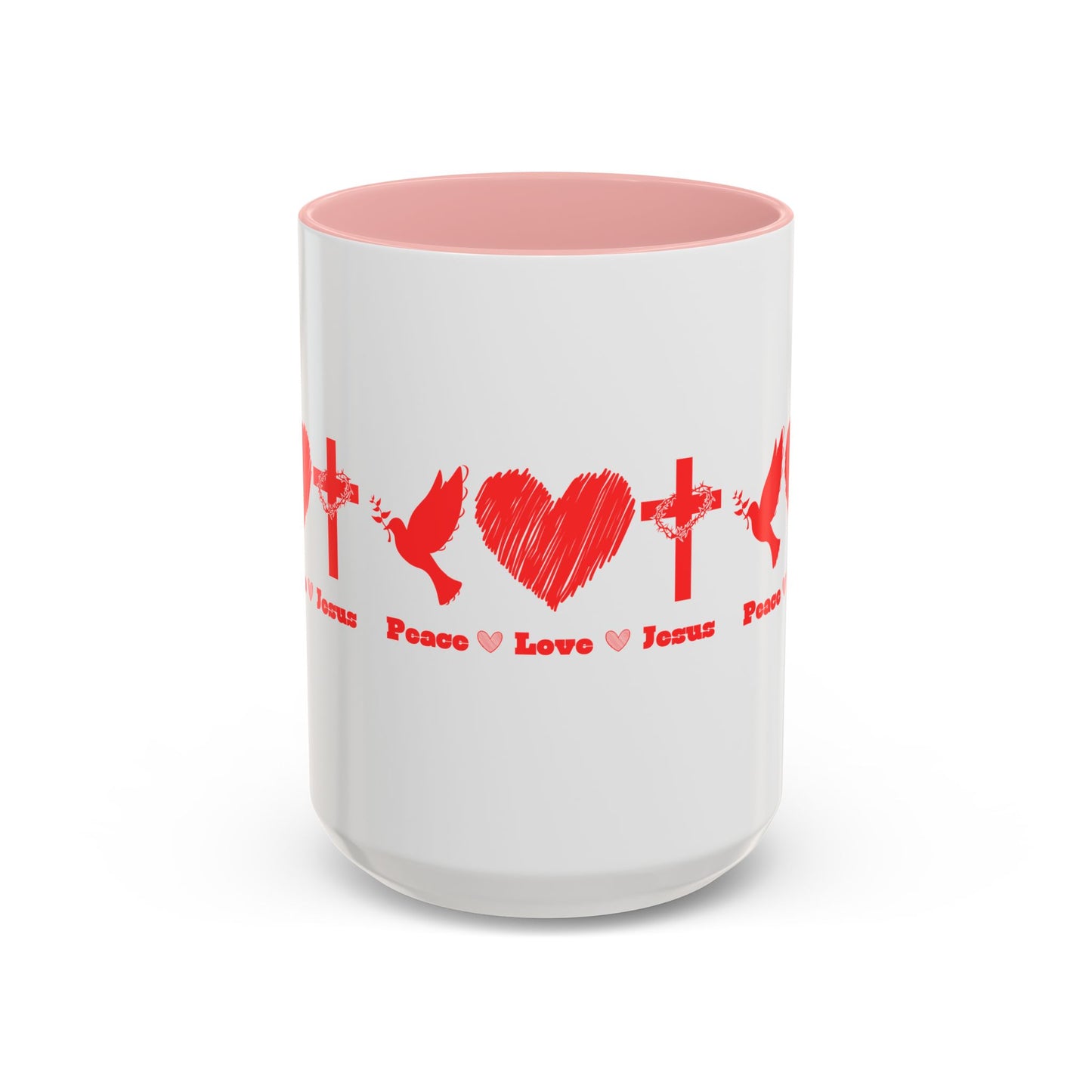 Peace Love Jesus Coffee Mug Faith Based Christian Gift