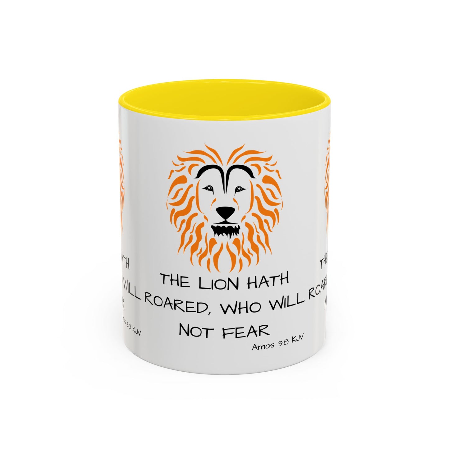 Amos 3:8 KJV Coffee Mug The Lion Hath Roared Biblical Christian Gift for Faith-Based Coffee Lovers