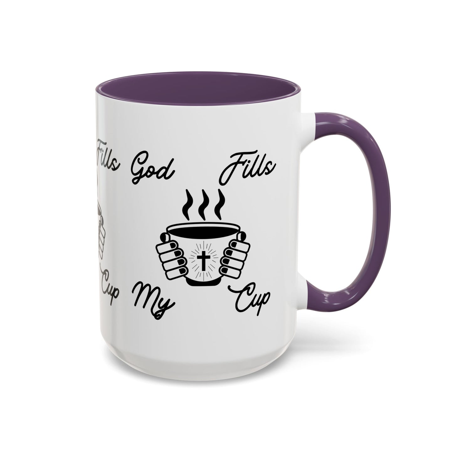 God Fills My Cup Coffee Mug Inspirational Christian Gift for Faith and Encouragement for Coffee Lovers