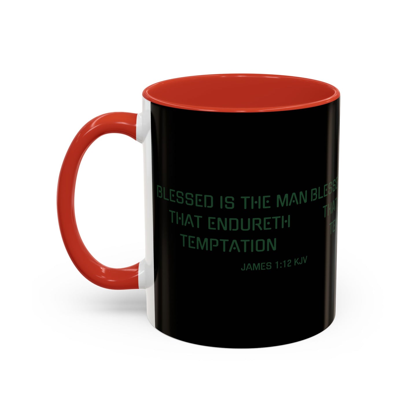 James 1:12 KJV Coffee Mug Blessed is the Man Biblical Christian Gift for Faith-Based Coffee Lovers