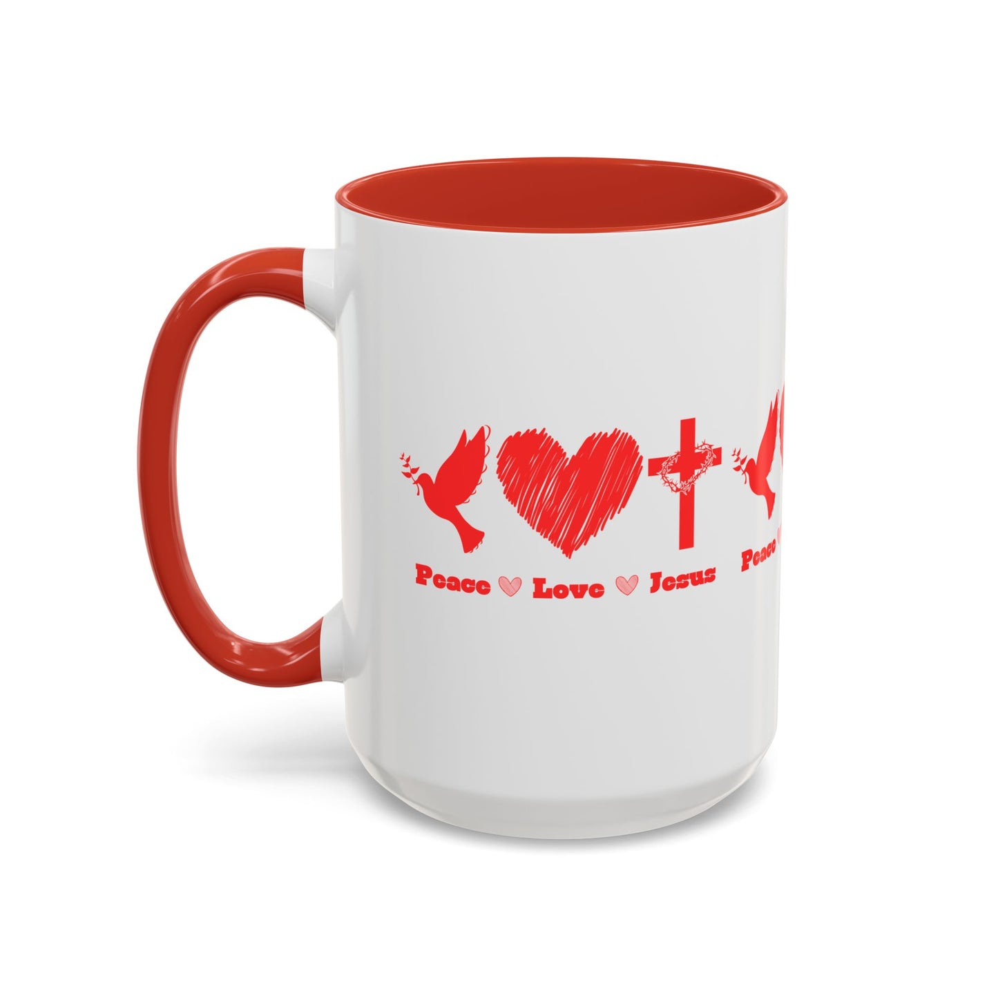 Peace Love Jesus Coffee Mug Faith Based Christian Gift