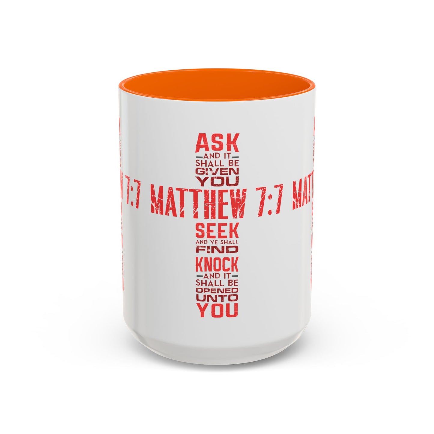 Seek and Find: Matthew 7:7 KJV Bible Verse Coffee Mug Inspirational Christian Gift