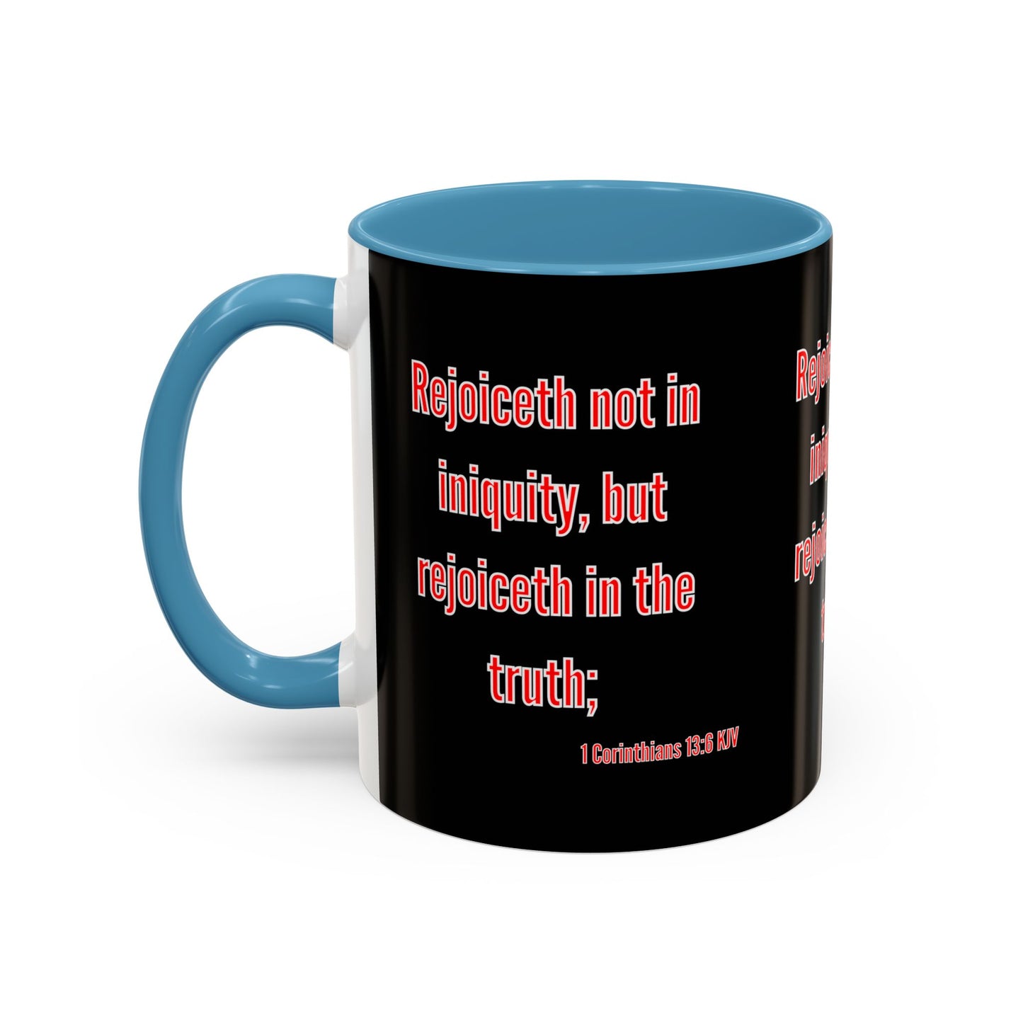 1 Corinthians 13:6 KJV Coffee Mug Rejoiceth in the Truth Inspirational Faith Based Gift For Believers