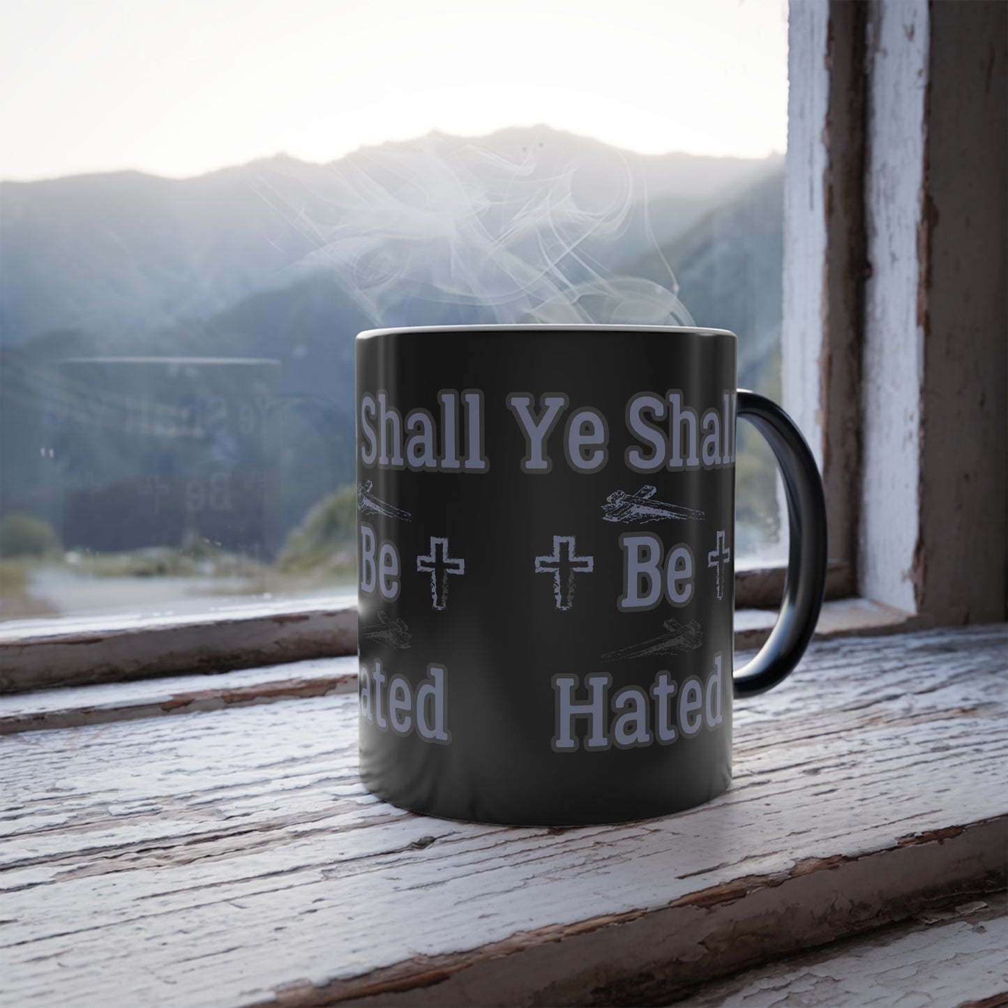 Matthew 10:22 KJV Color Morphing Coffee Mug And Ye Shall Be Hated Gift for Faith Based Coffee Lovers