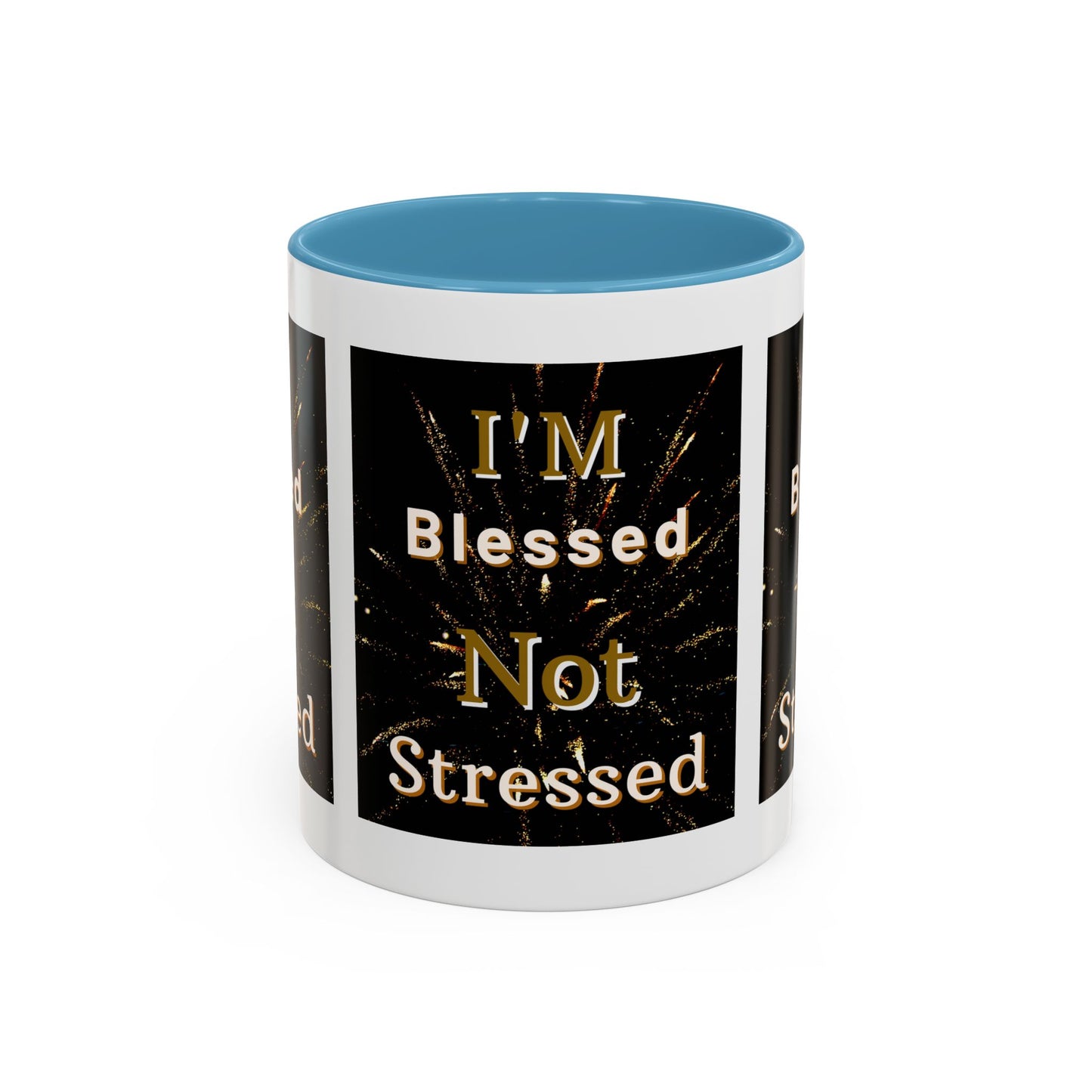 I'm Blessed Not Stressed Coffee Mug Inspirational Christian Gift for Faith-Based Living