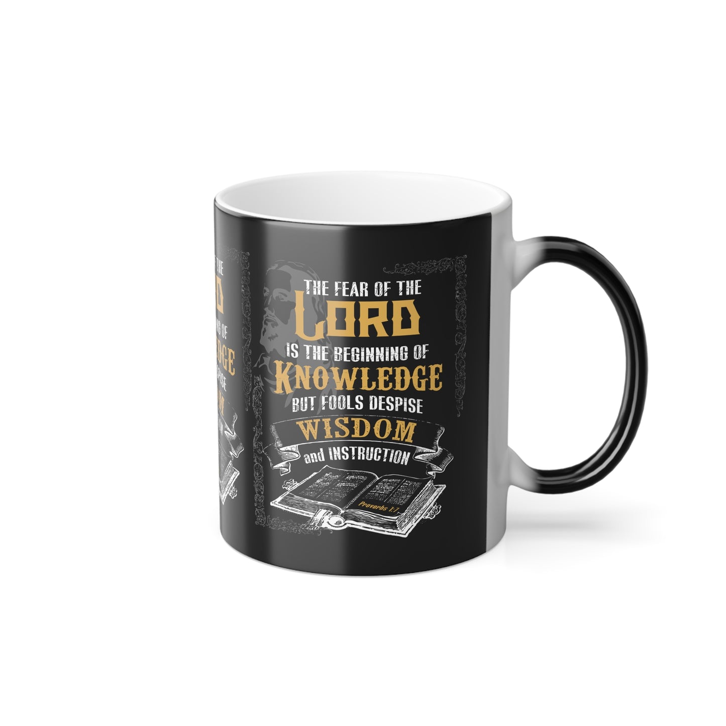 Proverbs 1:7 Bible Verse Color Morphing Coffee Mug Wisdom In Every Sip