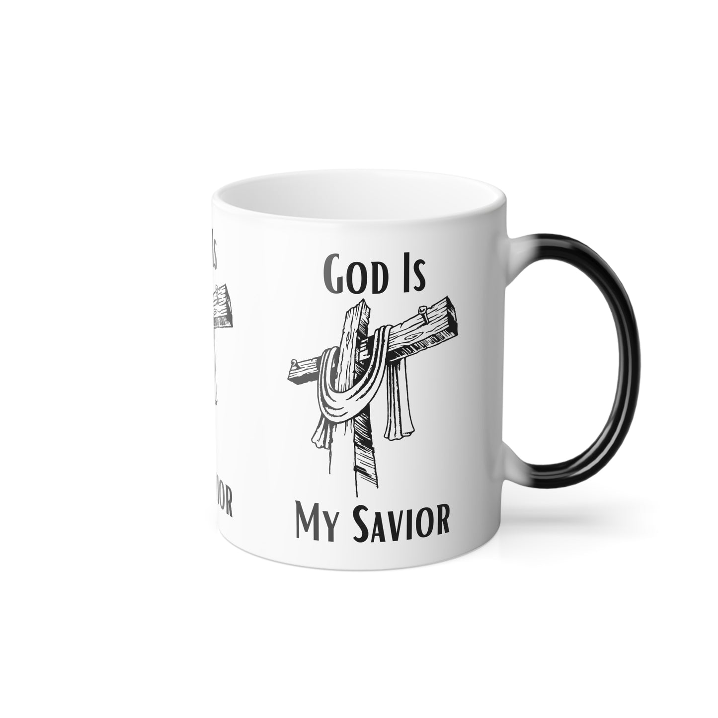 God Is My Savior Color Morphing Coffee Mug Inspirational Christian Gift for Faith-Based Coffee Lovers