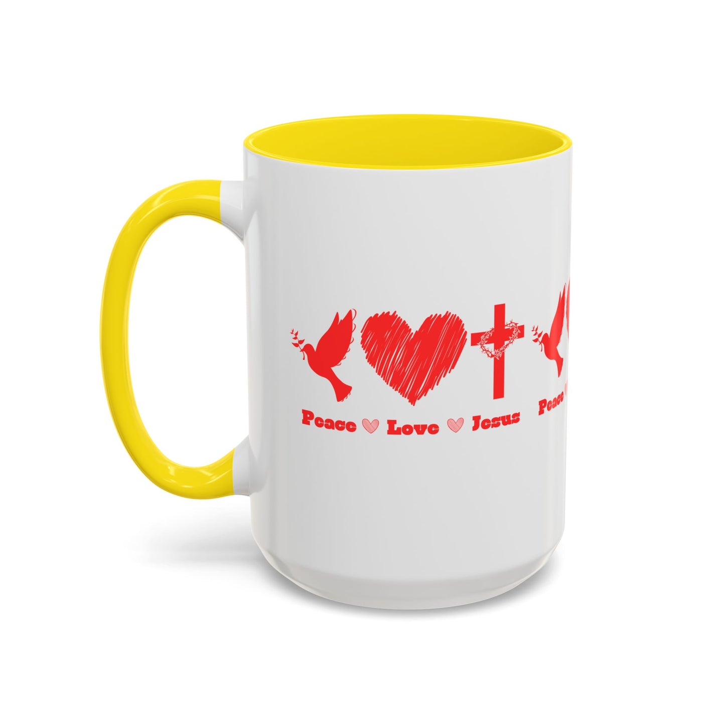 Peace Love Jesus Coffee Mug Faith Based Christian Gift