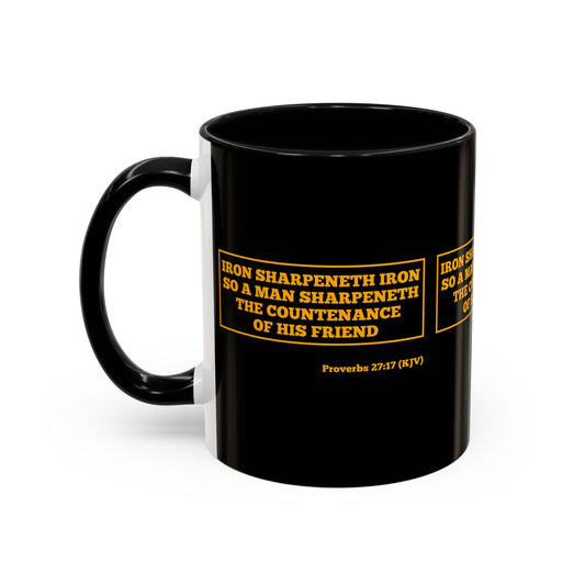 Proverbs 27:17 KJV Coffee Mug Iron Sharpens Iron Inspirational Faith Based Gift For Believers