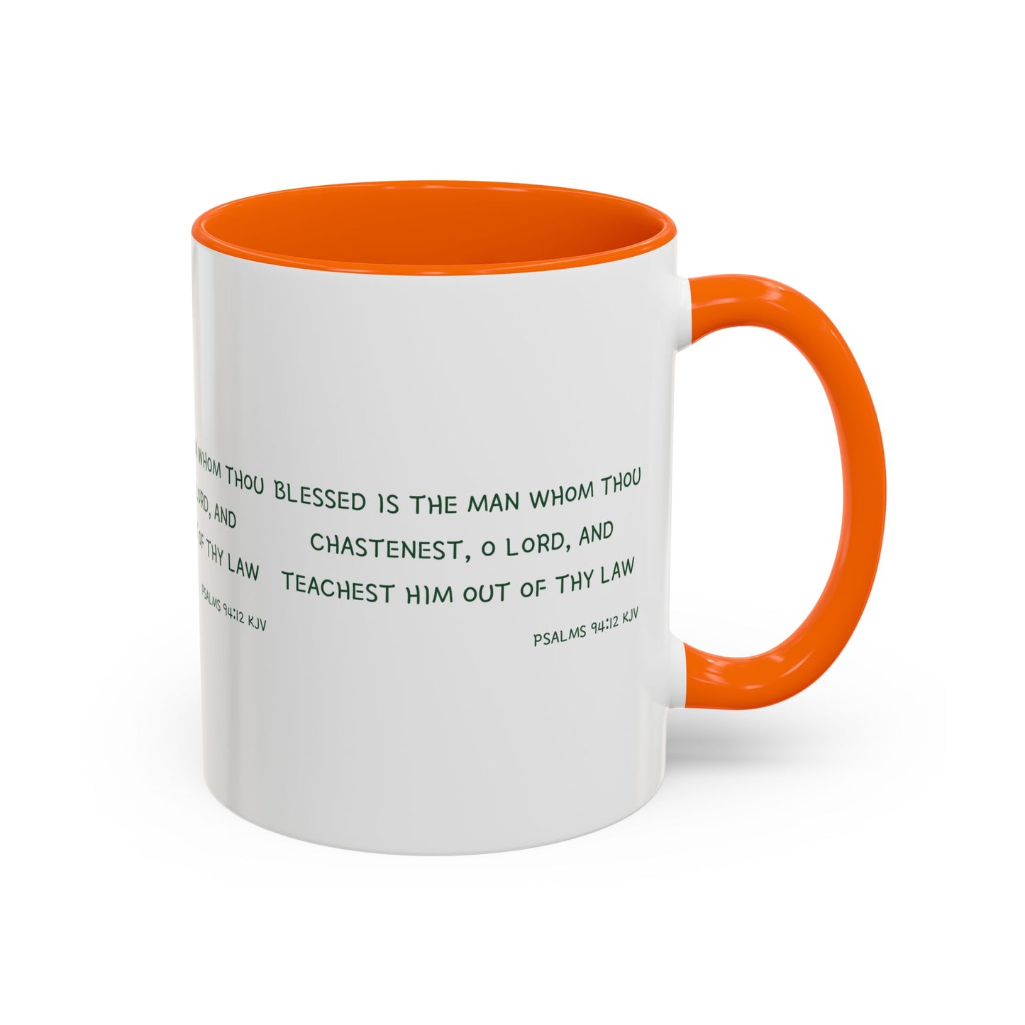 Psalms 94:12 KJV Coffee Mug Blessed is the Man Biblical Christian Gift for Faith-Based Coffee Lovers