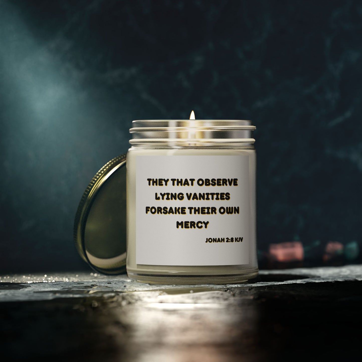 Jonah 2:8 KJV Scented Candle They That Observe Lying Vanities Biblical Christian Gift for Faith-Based Living