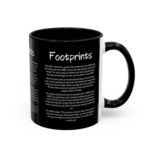 Footprints Coffee Mug Inspirational Faith Based Christian Gift