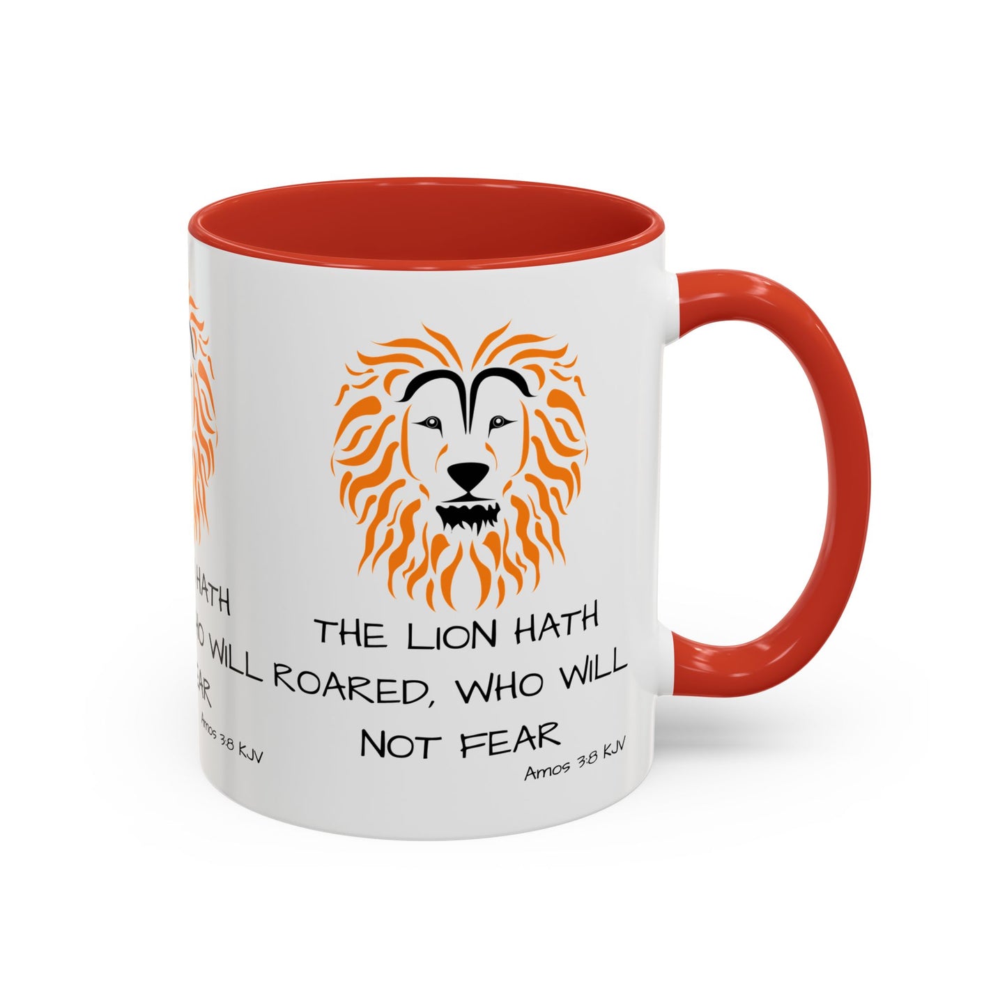 Amos 3:8 KJV Coffee Mug The Lion Hath Roared Biblical Christian Gift for Faith-Based Coffee Lovers