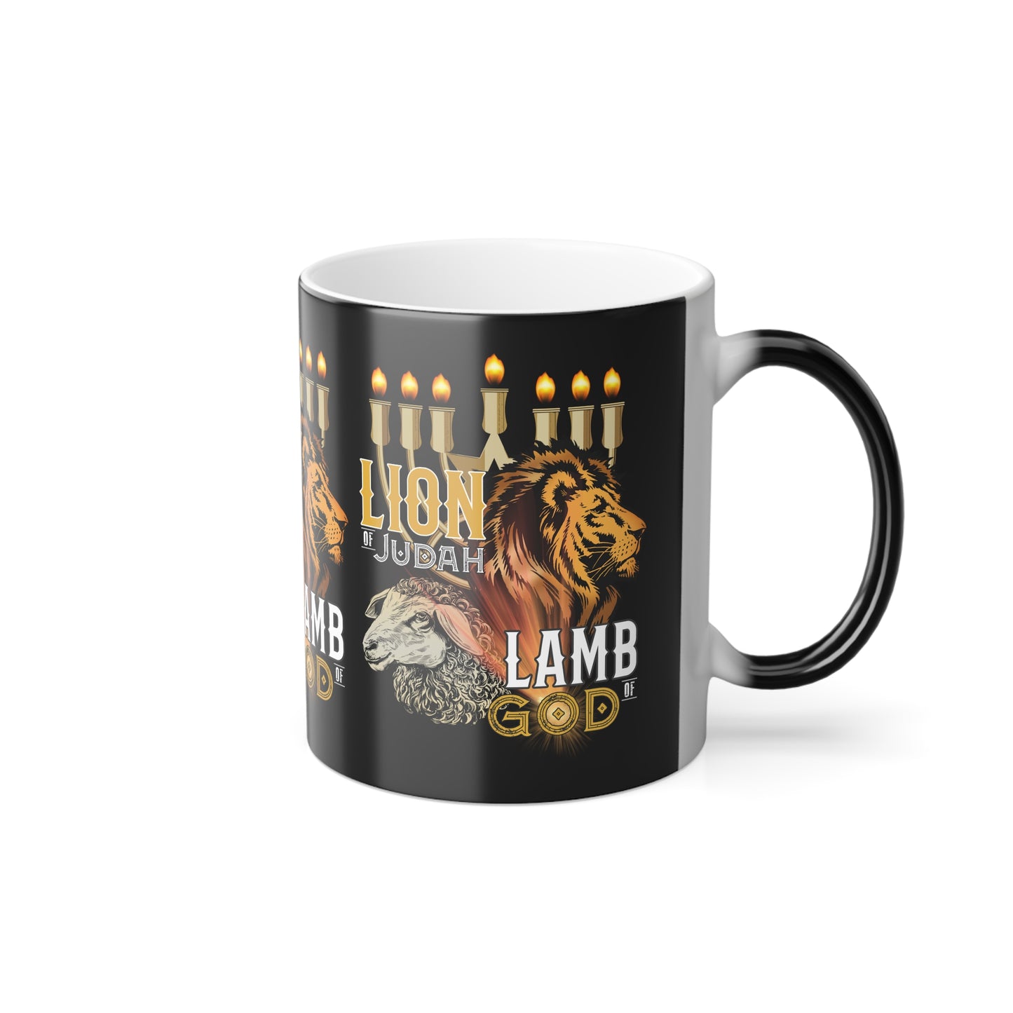 Lion of Judah, Lamb of God Color Morphing Coffee Mug Embrace Faith & Strength