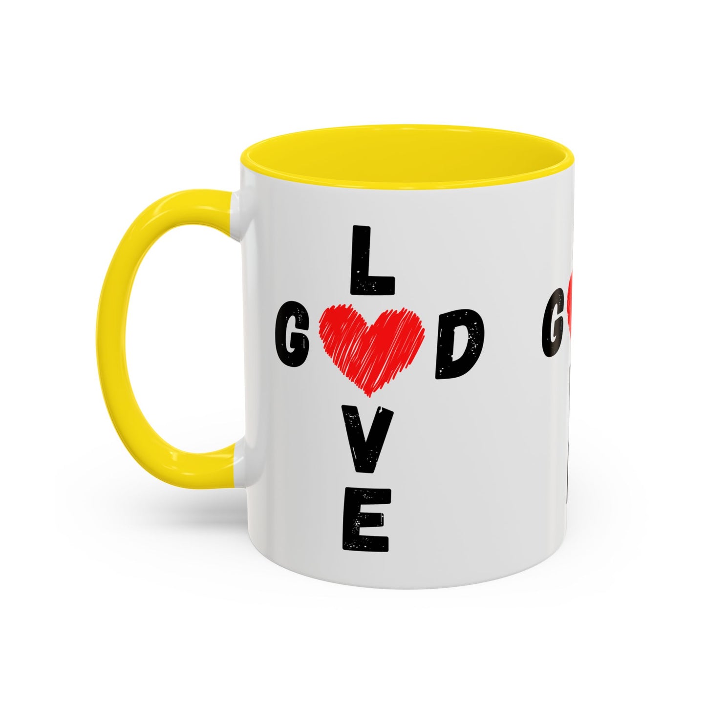 Love God Cross Shaped Coffee Mug Inspirational Christian Gift for Faith-Based Living