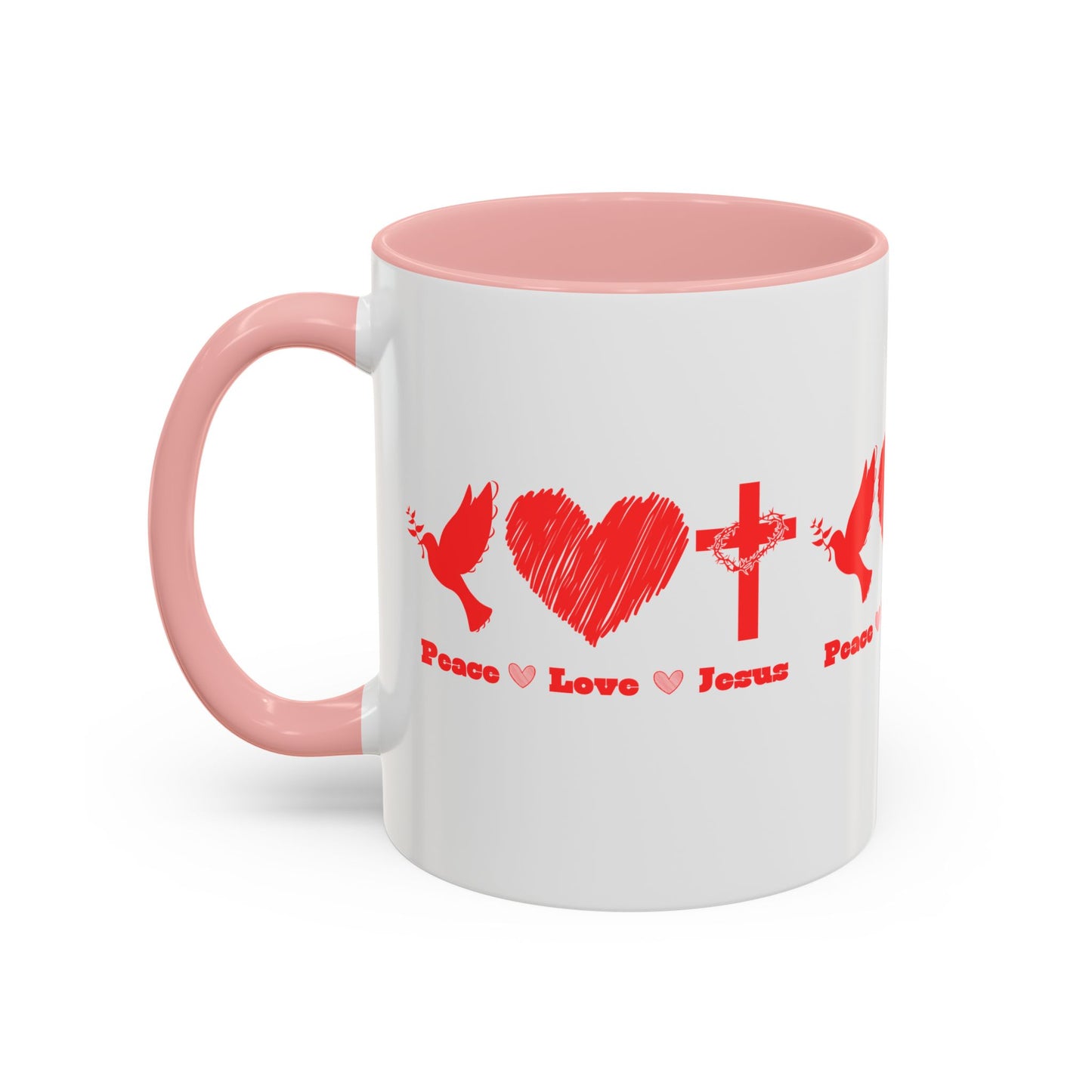 Peace Love Jesus Coffee Mug Faith Based Christian Gift