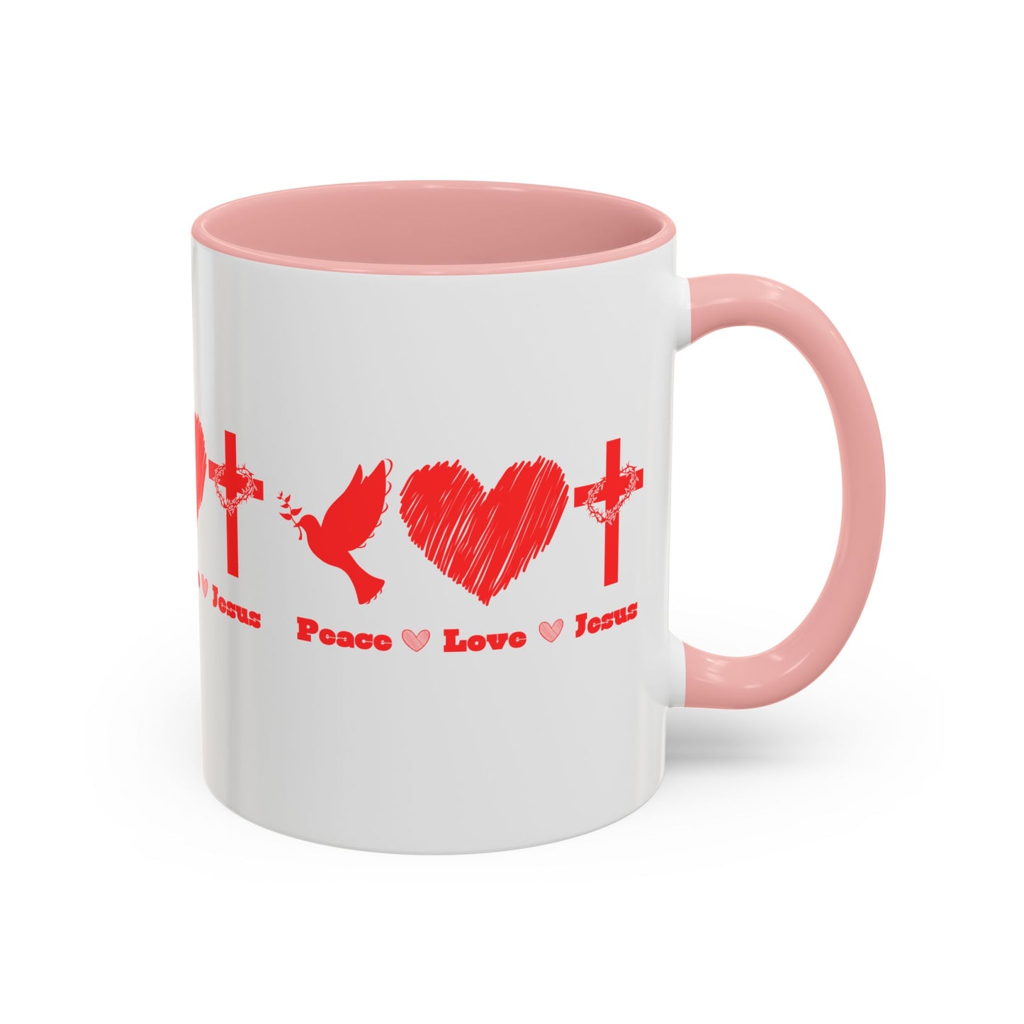 Peace Love Jesus Coffee Mug Faith Based Christian Gift