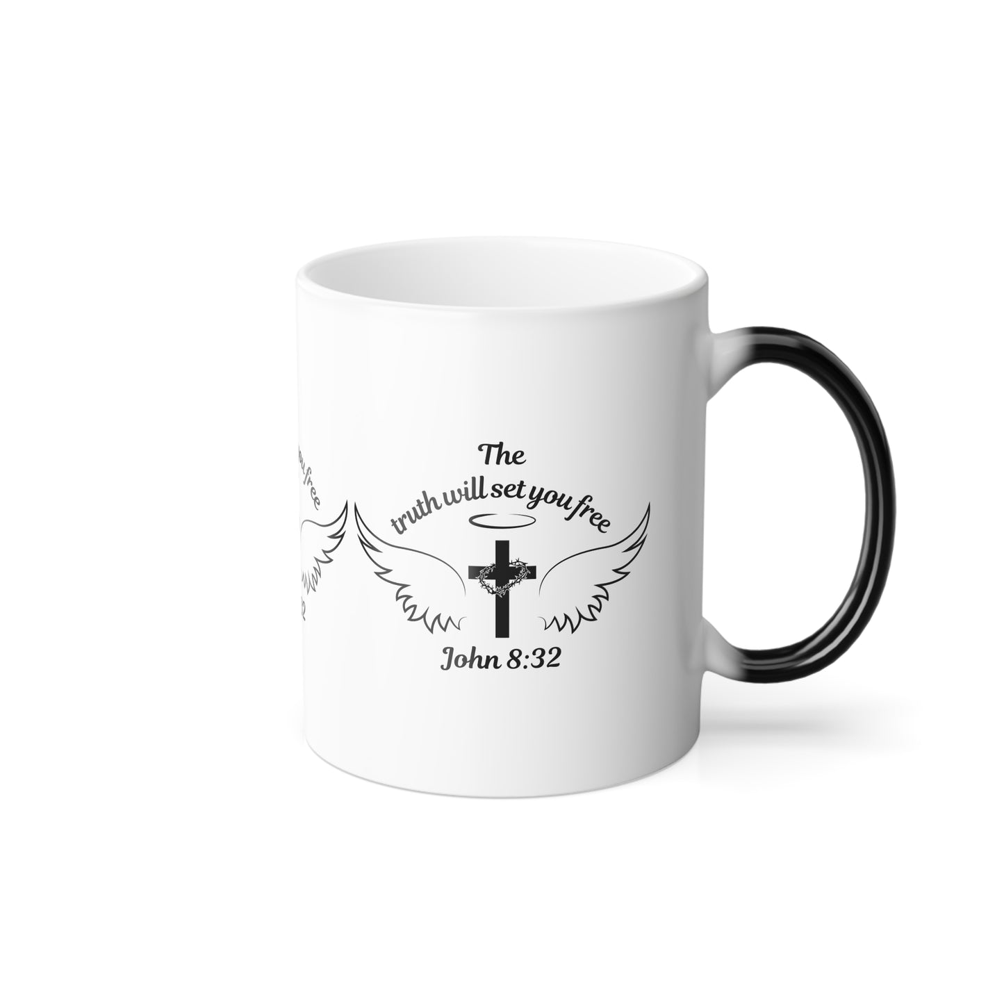 John 8:32 KJV Color Morphing Coffee Mug The Truth Shall Make You Free Inspirational Christian Gift