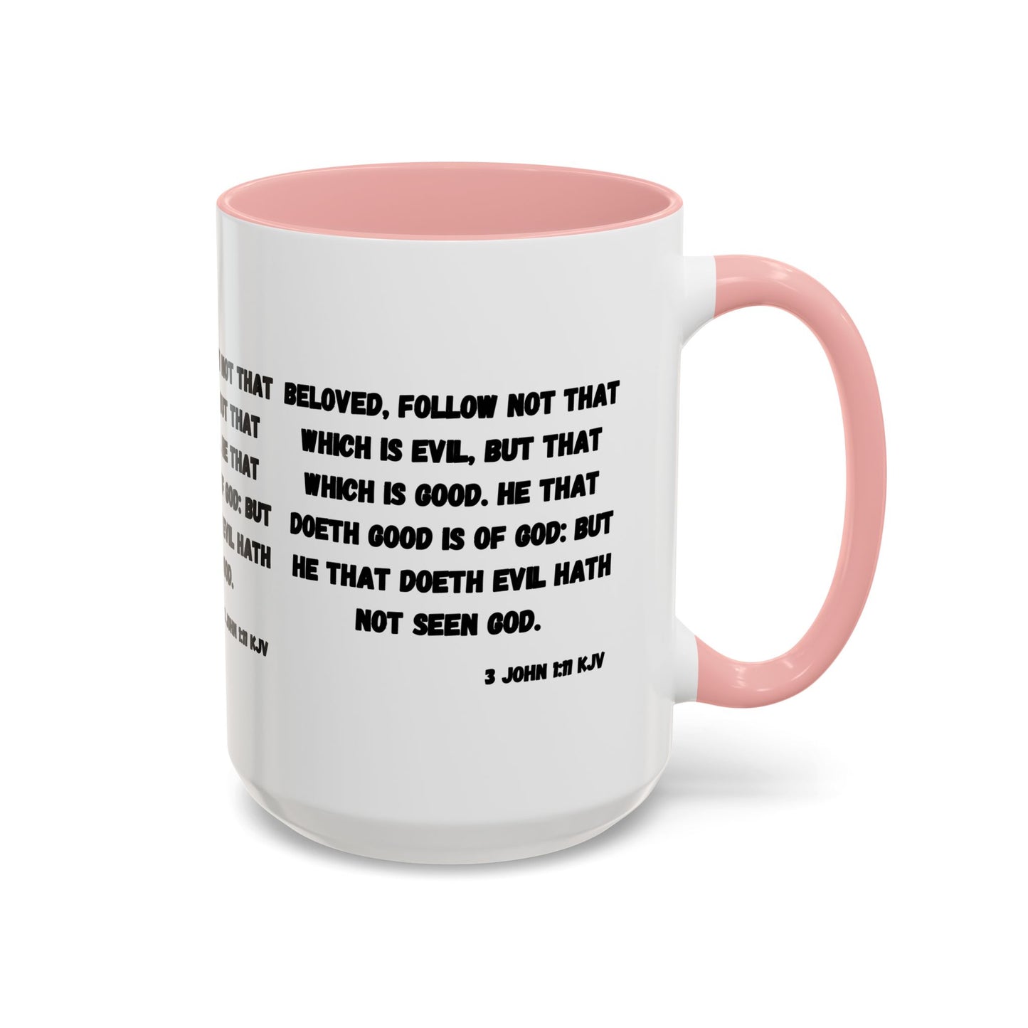 3 John 1:11 KJV Coffee Mug Beloved Follow Not That Which is Evil Inspirational Christian Gift for Faith Based Coffee Lovers