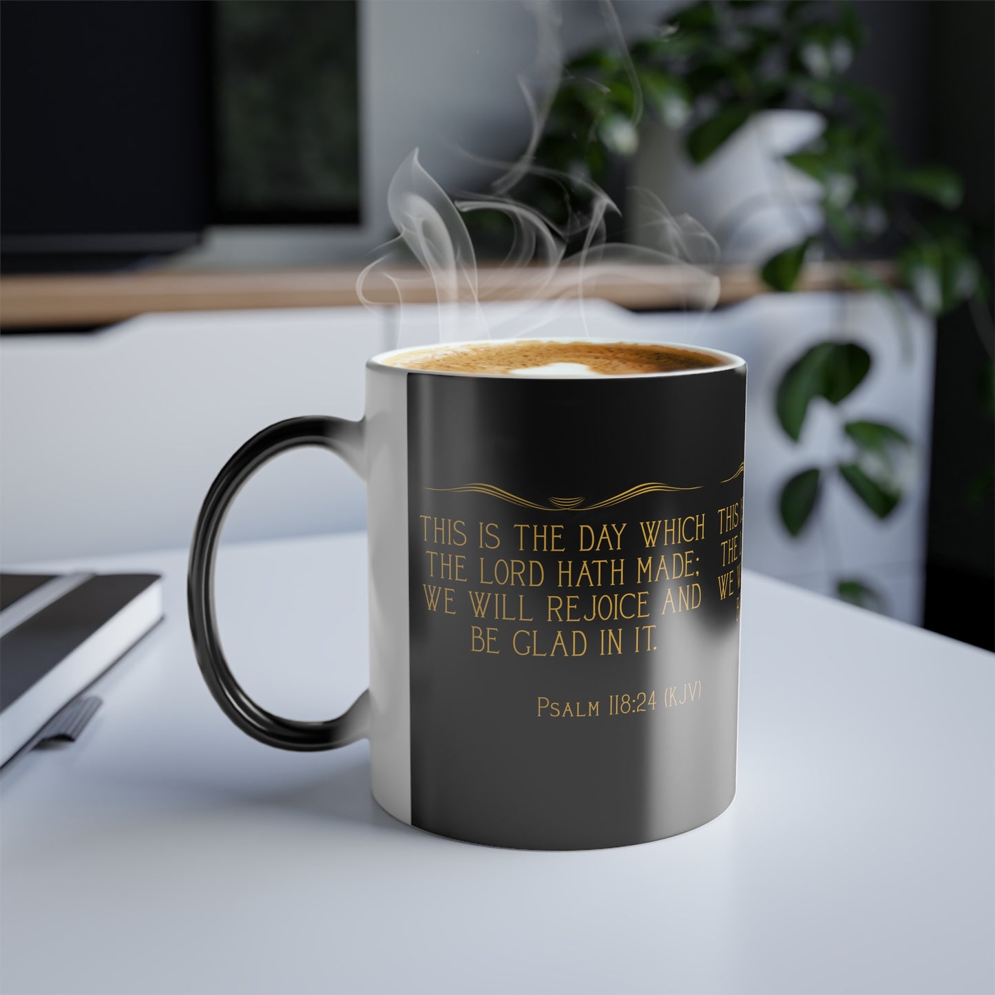 Psalm 118:24 KJV Color Morphing Coffee Mug This is the Day the Lord Has Made Inspirational Christian Gift for Coffee Lovers