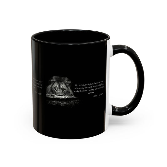 1 Peter 5:8 KJV Bible Verse Coffee Mug Vigilance & Faith With Every Drink