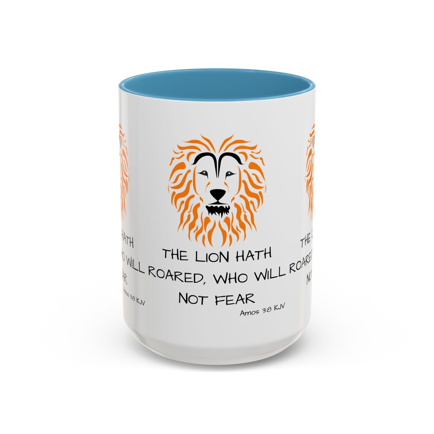 Amos 3:8 KJV Coffee Mug The Lion Hath Roared Biblical Christian Gift for Faith-Based Coffee Lovers