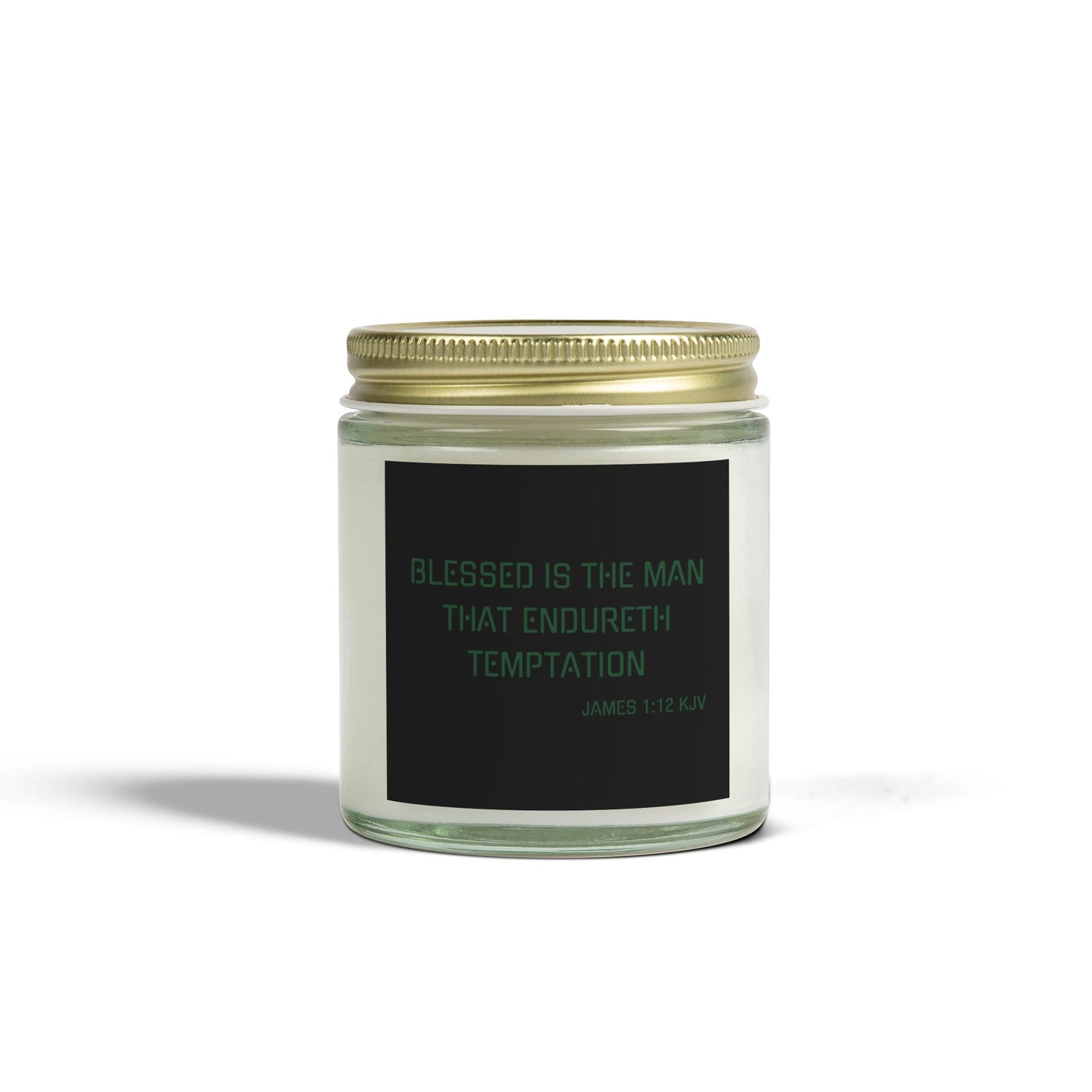 James 1:12 KJV Scented Candle Blessed is the Man Biblical Christian Gift for Faith-Based Candle Lovers