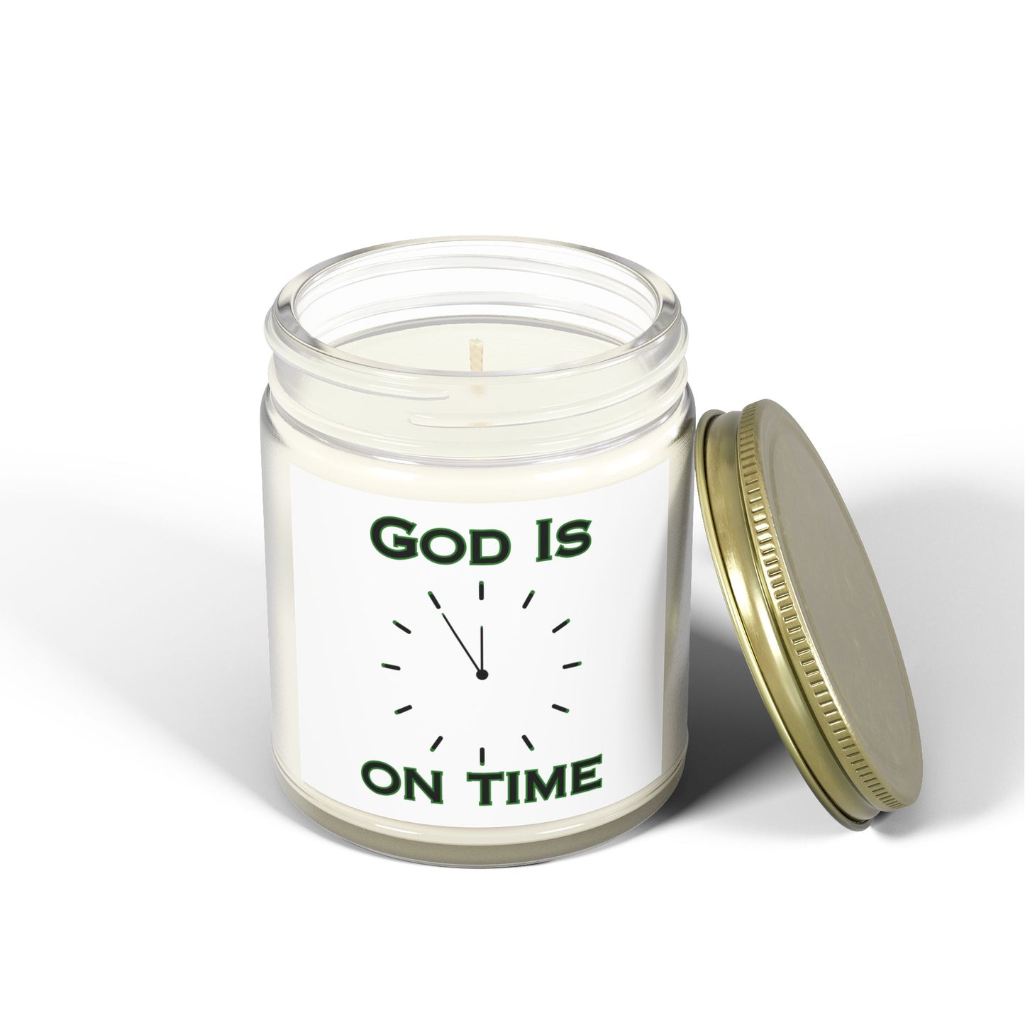 God Is On Time Scented Candle Biblical Christian Gift for Faith-Based Candle Lovers