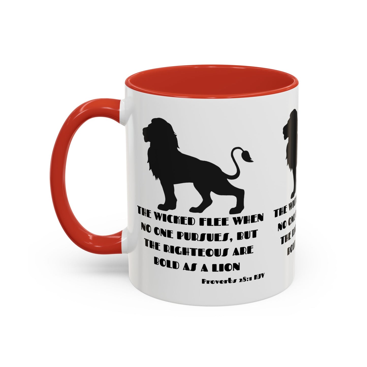 Proverbs 28:1 KJV Coffee Mug The Righteous Are Bold as a Lion Christian Gift for Faith-Based Living