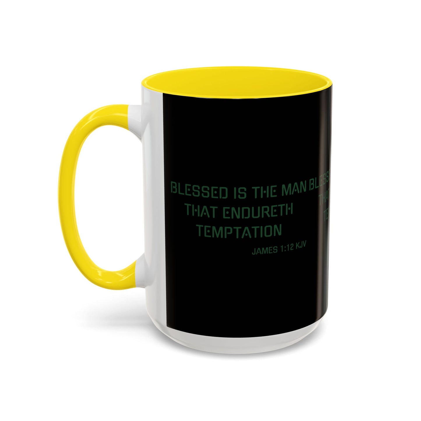 James 1:12 KJV Coffee Mug Blessed is the Man Biblical Christian Gift for Faith-Based Coffee Lovers