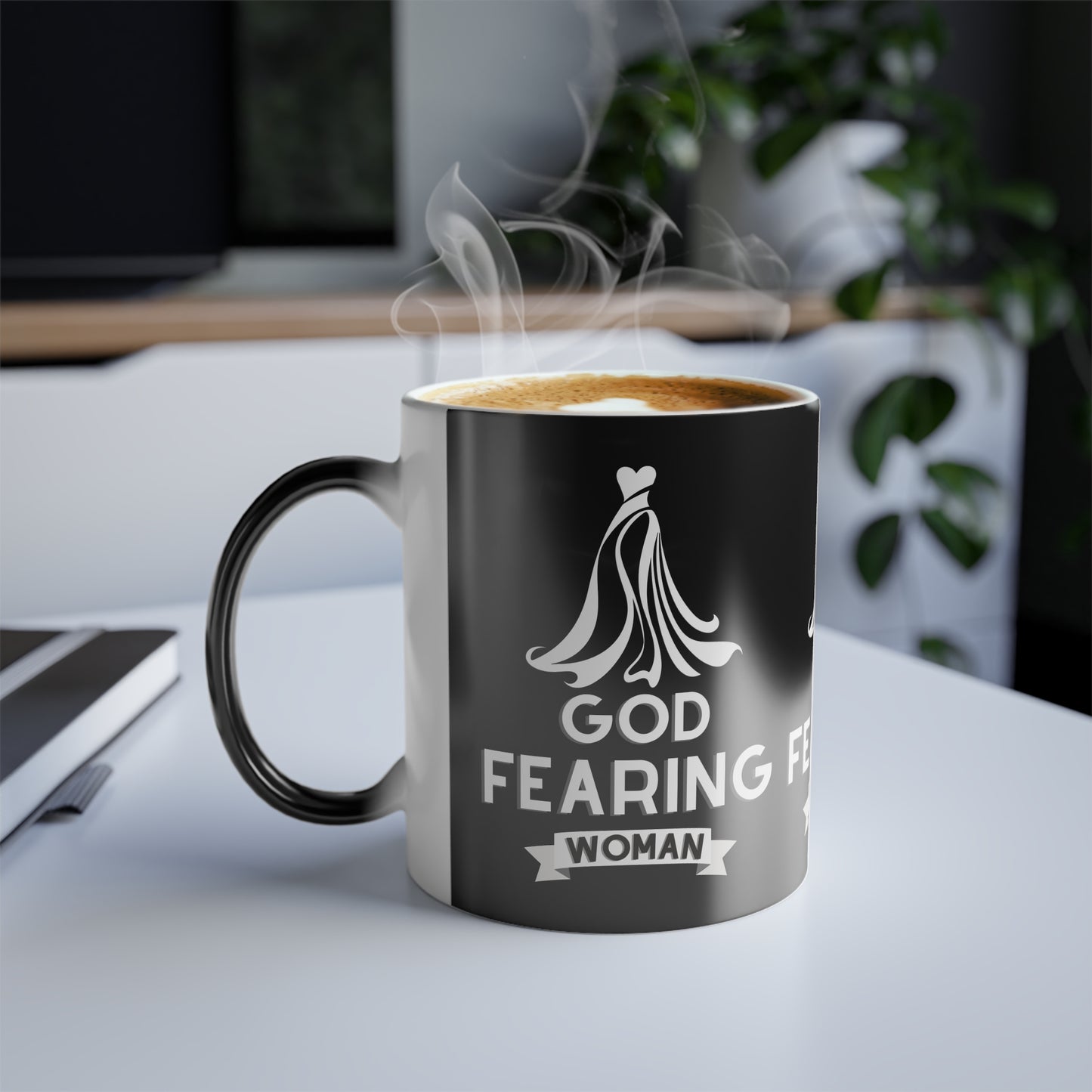 God Fearing Woman Color Morphing Coffee Mug Inspirational Christian Gift for Her