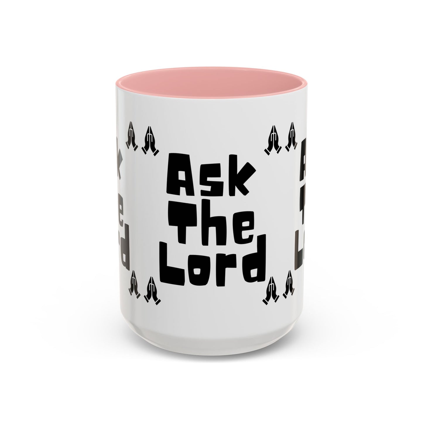 Ask The Lord Coffee Mug with Praying Hands Biblical Christian Gift for Faith-Based Living