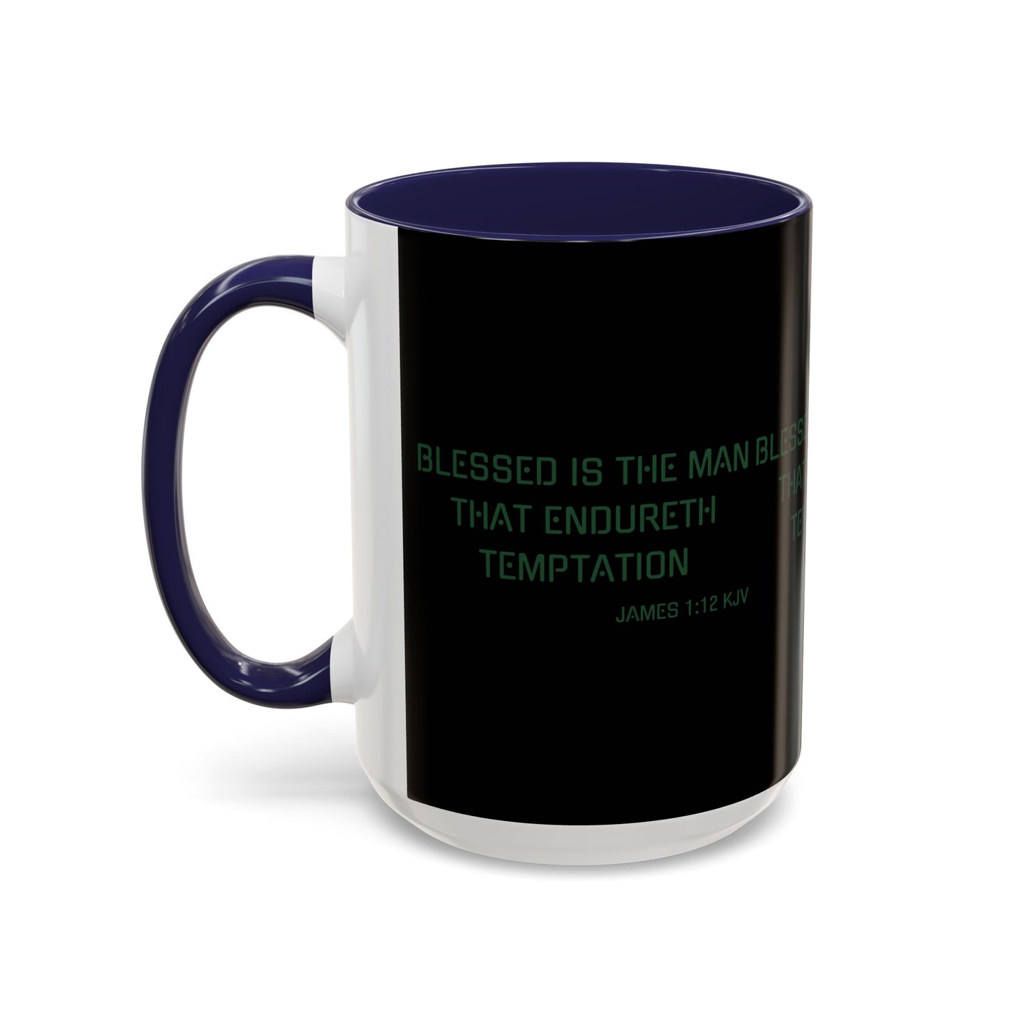 James 1:12 KJV Coffee Mug Blessed is the Man Biblical Christian Gift for Faith-Based Coffee Lovers