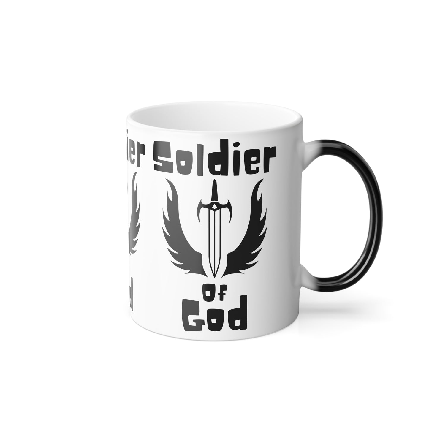 Soldier of God Color Morphing Coffee Mug Inspirational Christian Gift for Faith-Based Living