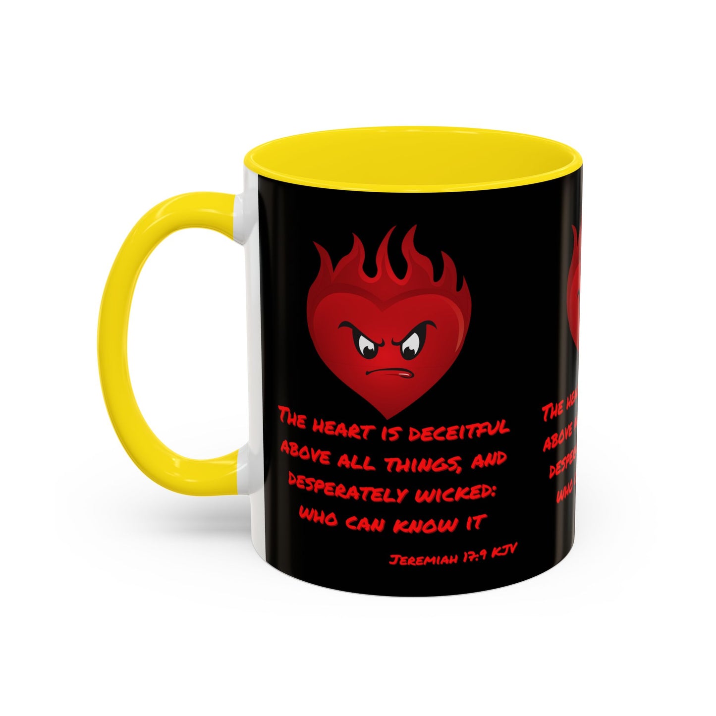 Jeremiah 17:9 KJV Coffee Mug The Heart is Deceitful Biblical Christian Gift for Faith-Based Coffee Lovers