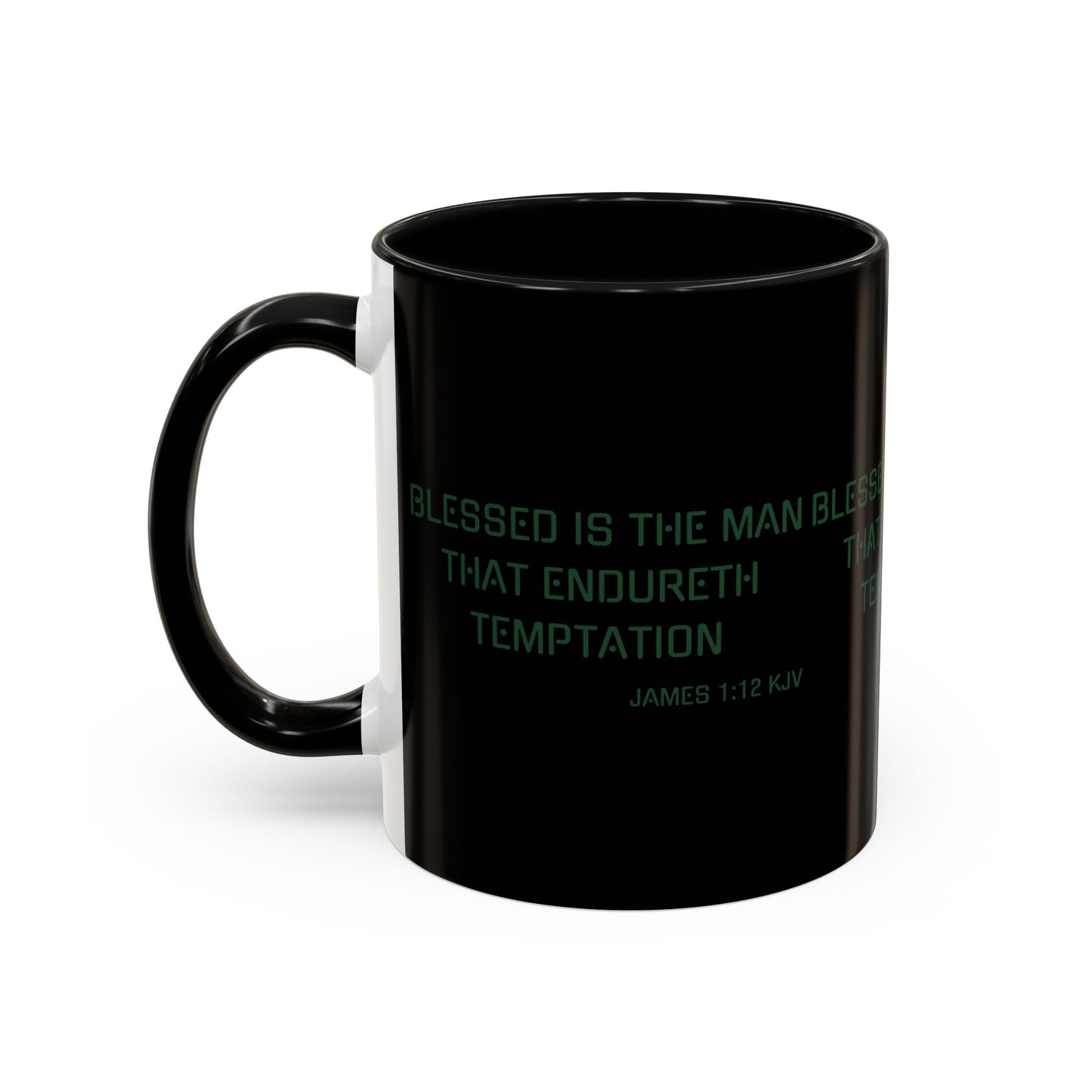 James 1:12 KJV Coffee Mug Blessed is the Man Biblical Christian Gift for Faith-Based Coffee Lovers