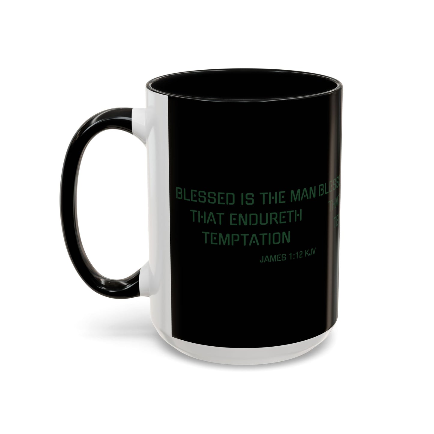 James 1:12 KJV Coffee Mug Blessed is the Man Biblical Christian Gift for Faith-Based Coffee Lovers