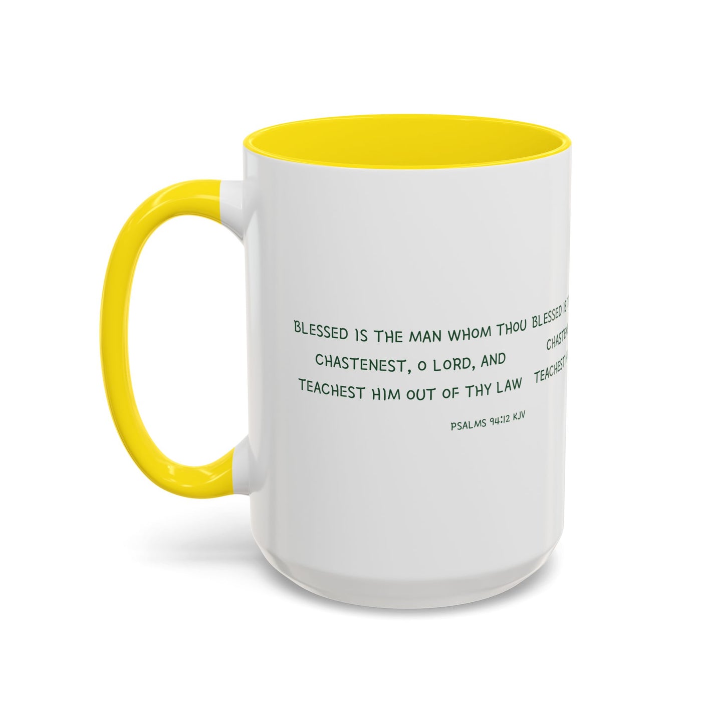 Psalms 94:12 KJV Coffee Mug Blessed is the Man Biblical Christian Gift for Faith-Based Coffee Lovers