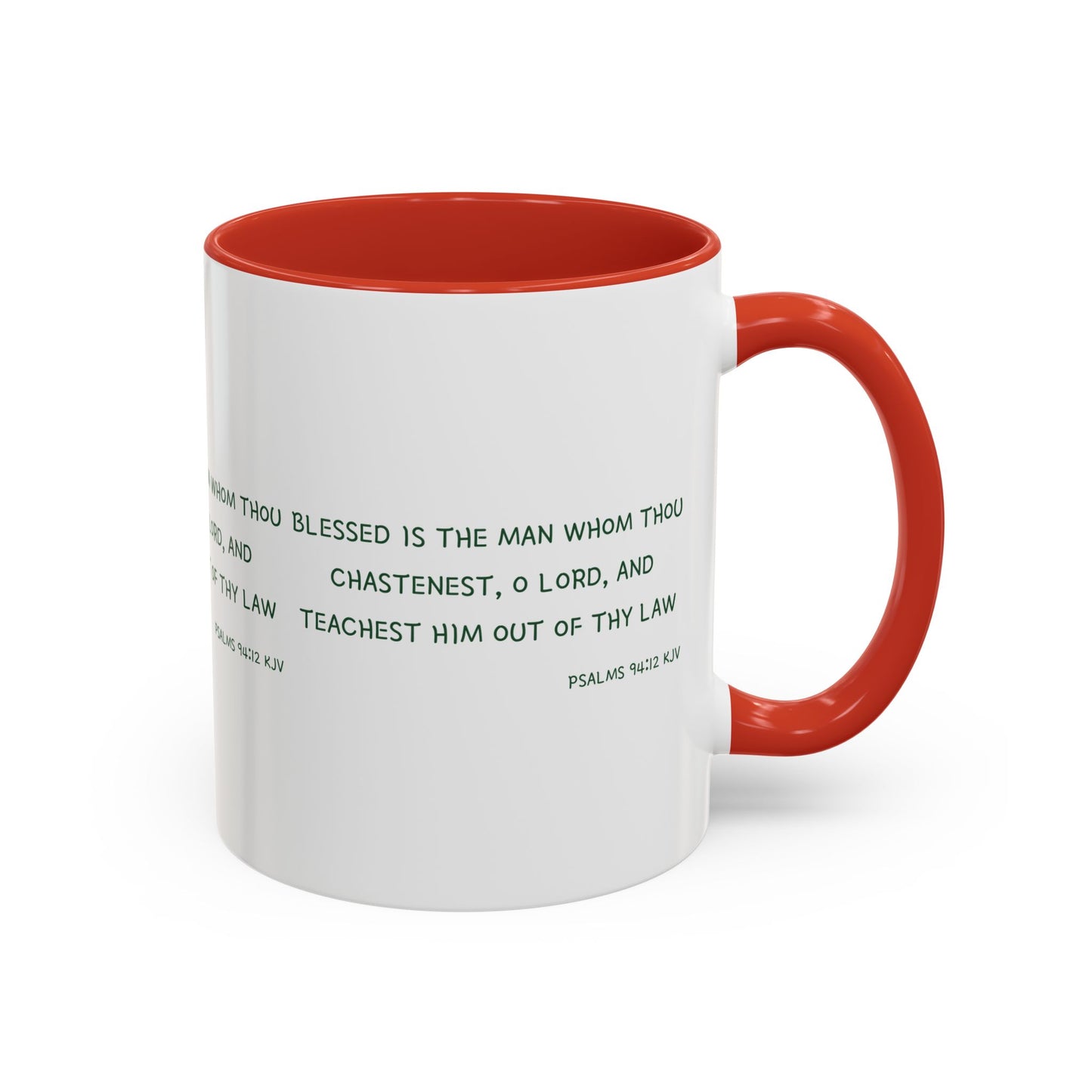 Psalms 94:12 KJV Coffee Mug Blessed is the Man Biblical Christian Gift for Faith-Based Coffee Lovers