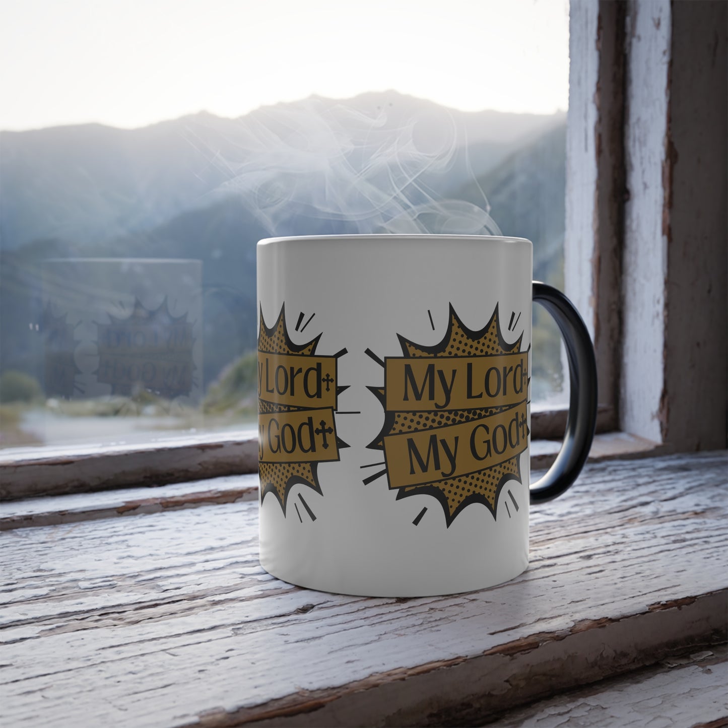 My Lord My God Color Morphing Coffee Mug Faith Based Christian Gift for Believers