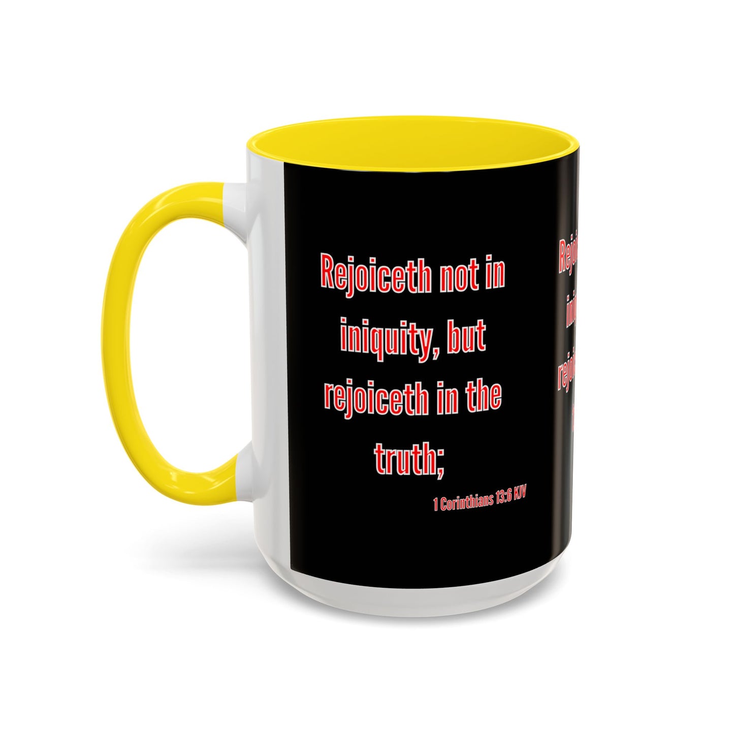 1 Corinthians 13:6 KJV Coffee Mug Rejoiceth in the Truth Inspirational Faith Based Gift For Believers