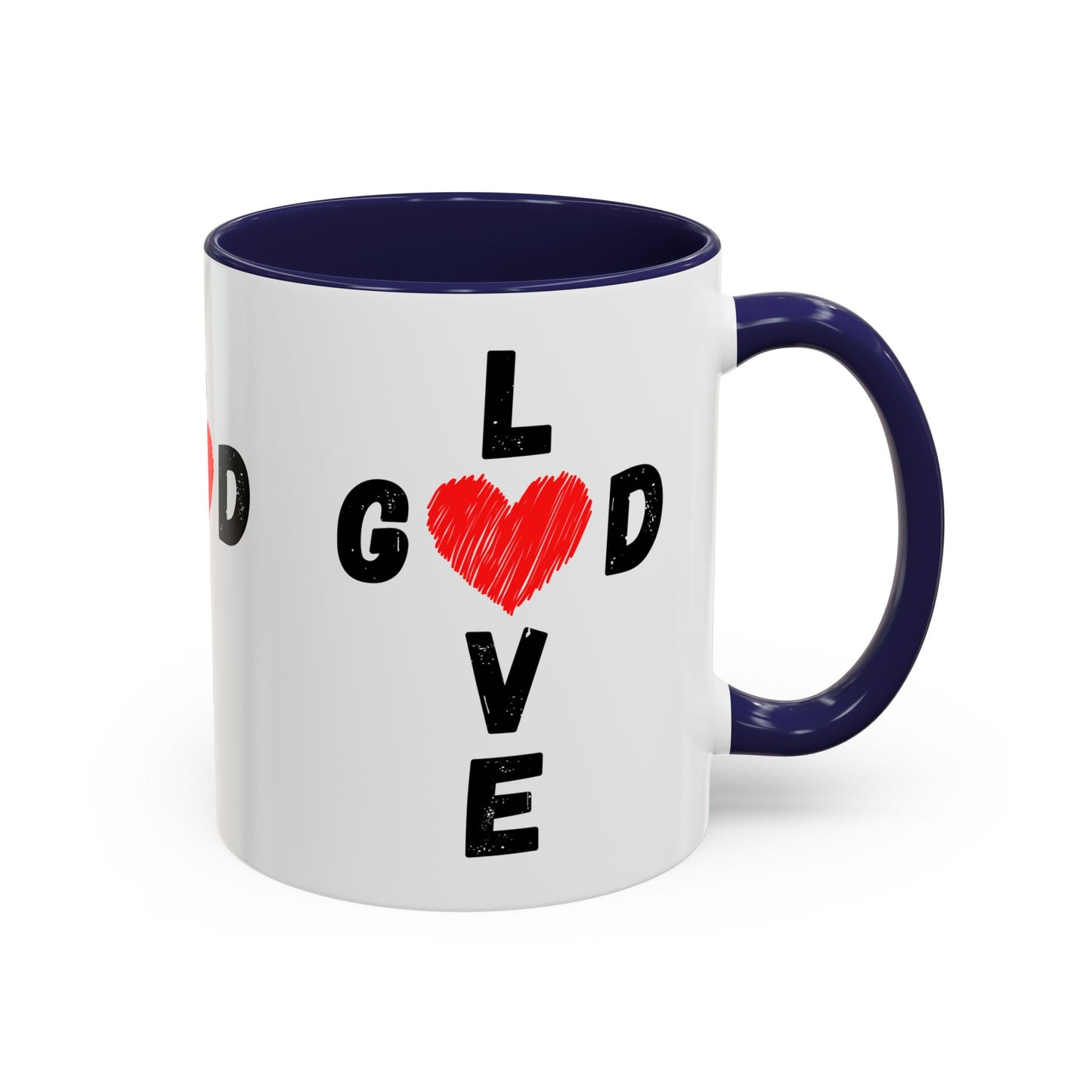 Love God Cross Shaped Coffee Mug Inspirational Christian Gift for Faith-Based Living