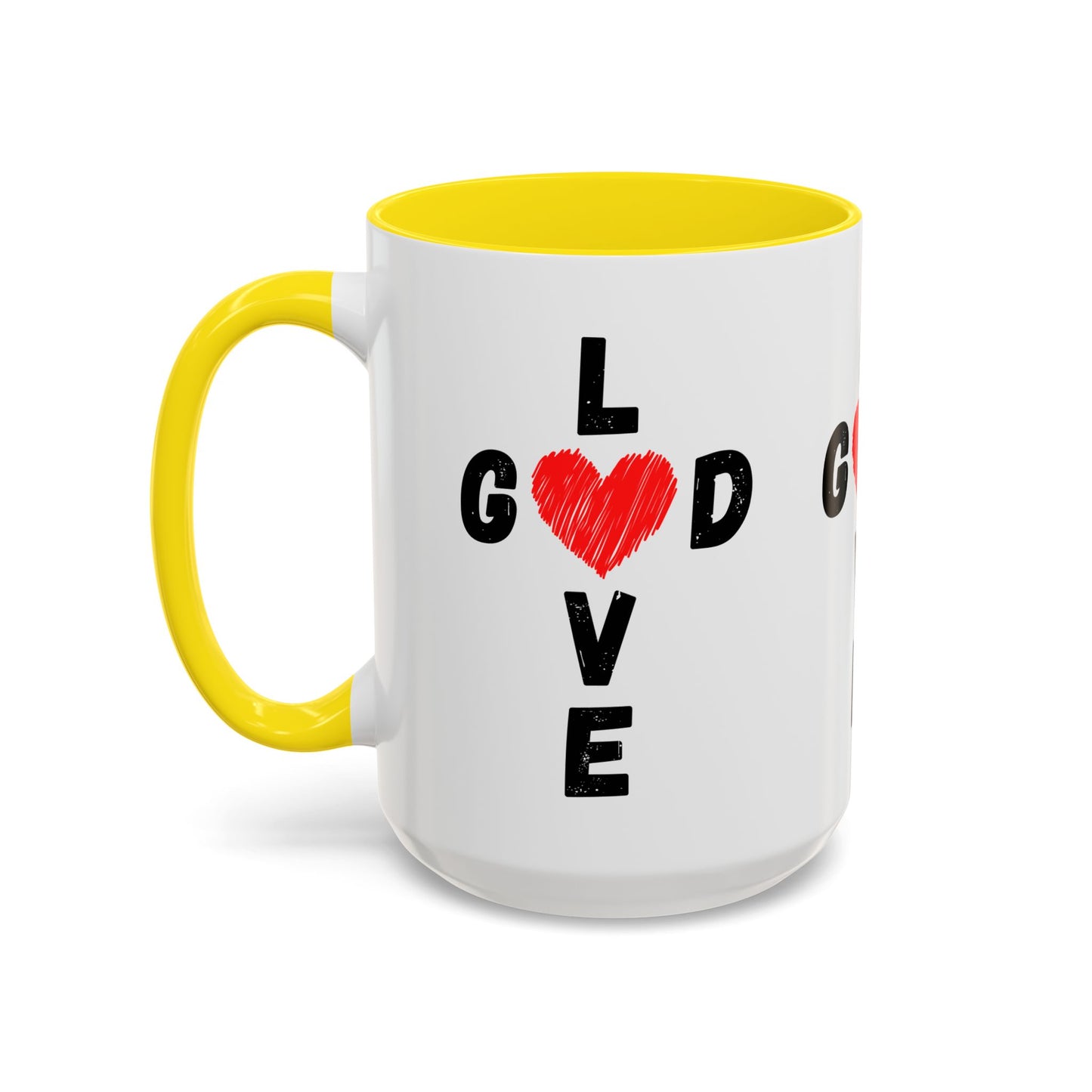 Love God Cross Shaped Coffee Mug Inspirational Christian Gift for Faith-Based Living