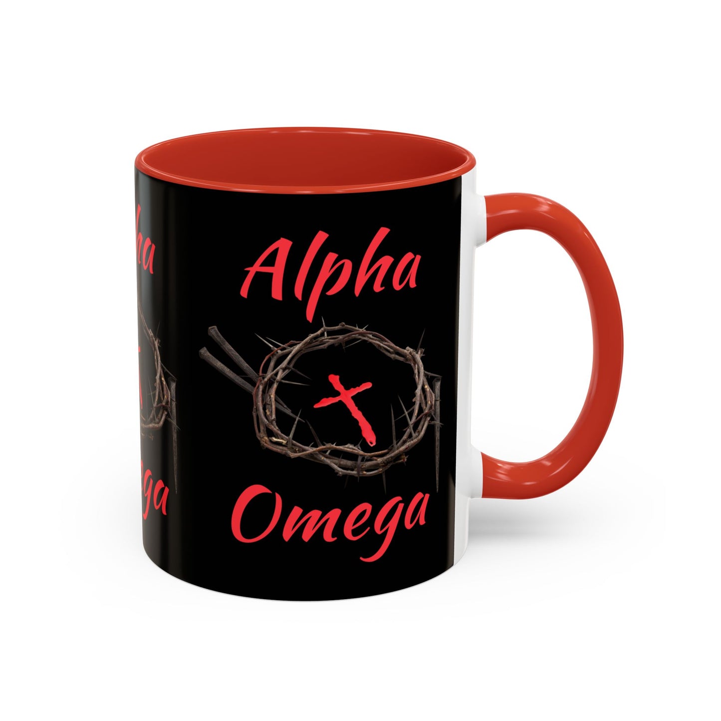 Alpha Omega Coffee Mug Based On Revelation 22:13 KJV Bible Verse