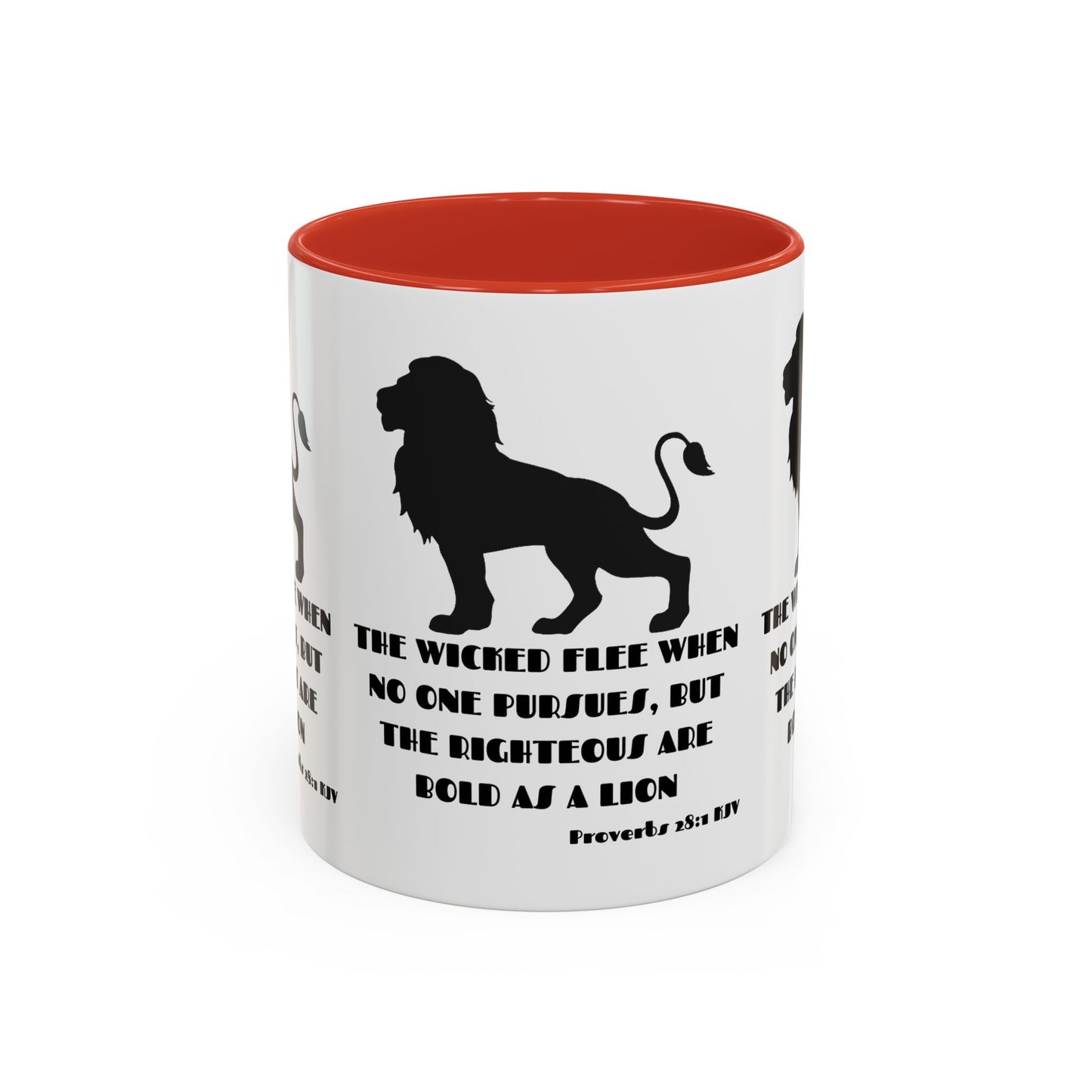 Proverbs 28:1 KJV Coffee Mug The Righteous Are Bold as a Lion Christian Gift for Faith-Based Living