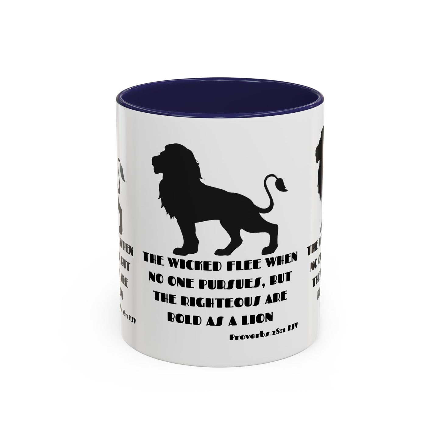 Proverbs 28:1 KJV Coffee Mug The Righteous Are Bold as a Lion Christian Gift for Faith-Based Living