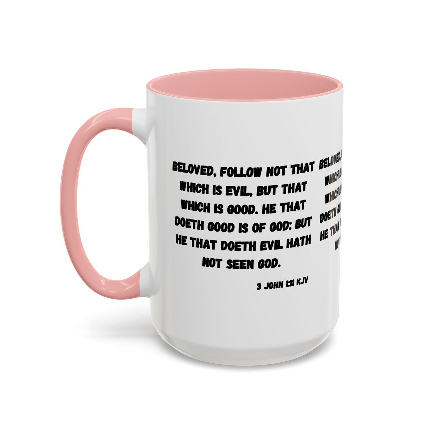 3 John 1:11 KJV Coffee Mug Beloved Follow Not That Which is Evil Inspirational Christian Gift for Faith Based Coffee Lovers